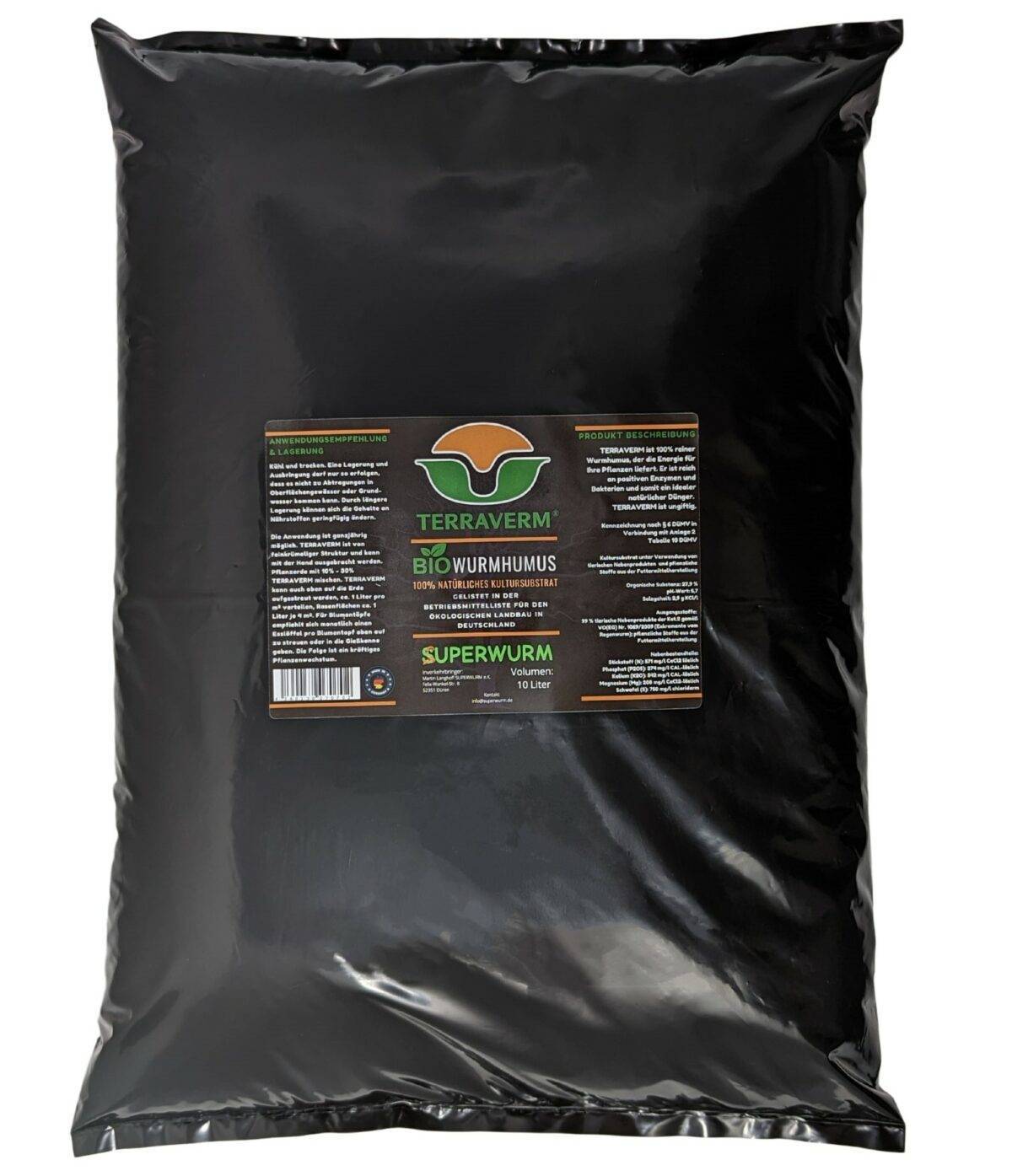 BIO Wurmhumus - natürlich biologisch organisch chemiefrei - 10 liter wurmhumus kaufen