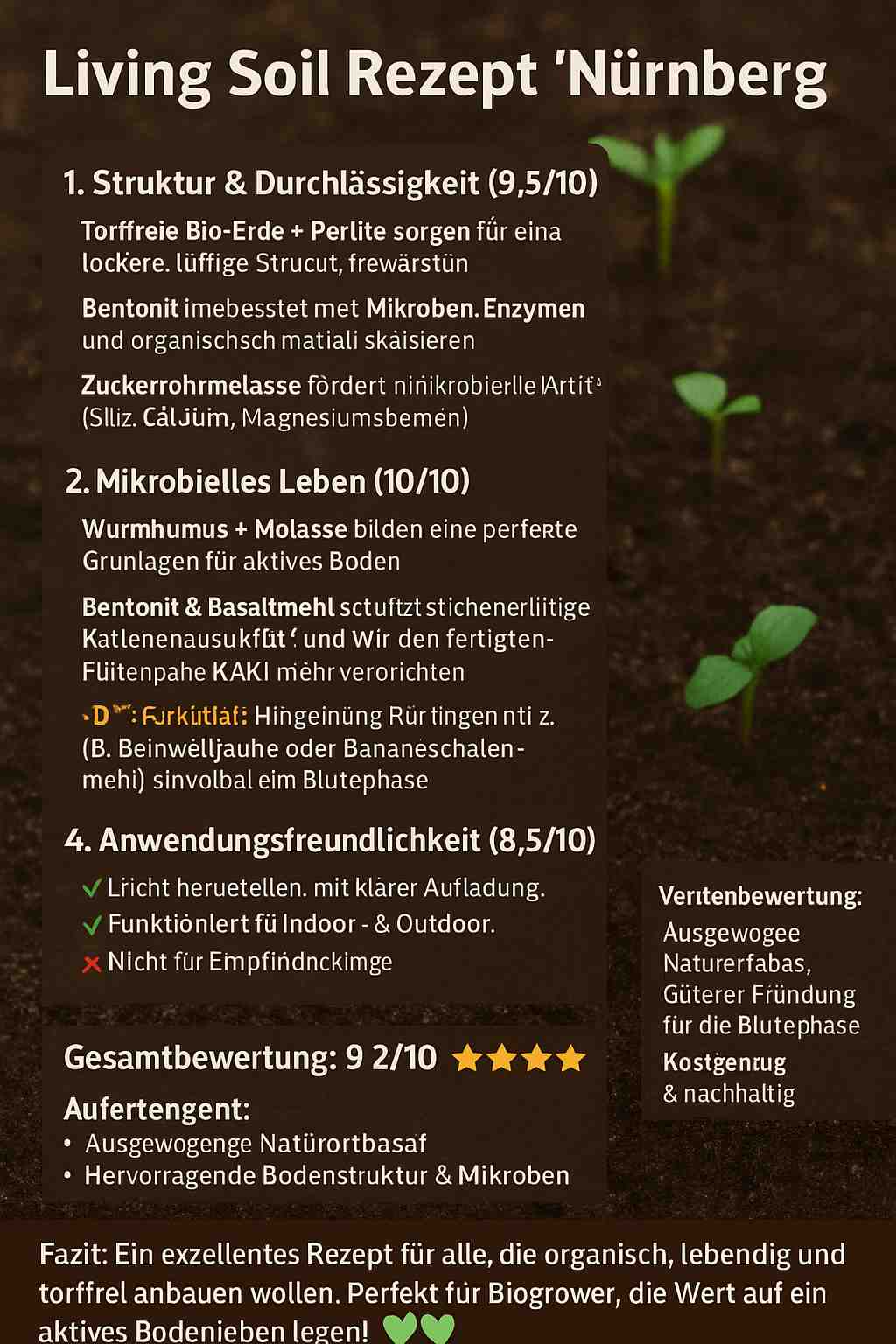 Living Soil Rezept Struktur, Nährstoffe mikrobielles Leben vereint